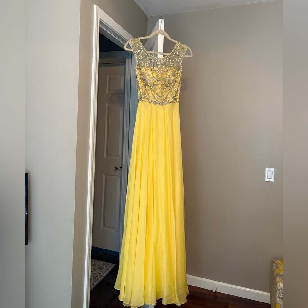 Sherri Hill Yellow Prom Dress - Picture 1 of 5